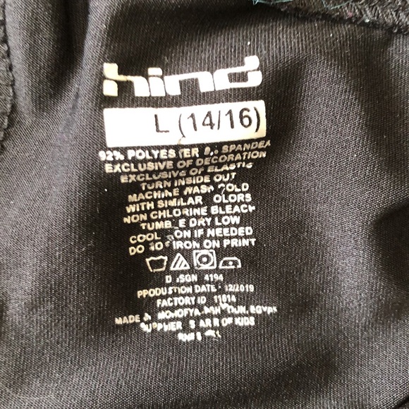 HIND GIRLS L (14/16) YOGA LOUNGING CROPPED CAPRIS PANTS BLACK/PINK/GREY - #409 - Picture 3 of 7